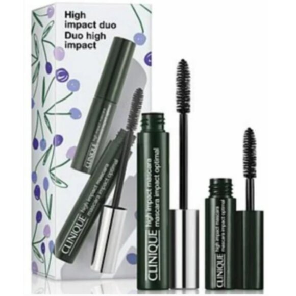 CLINIQUE High Impact Mascara Duo Gift Set ~ 01 Black (7ml & 3.5ml) NIB $39 Value - Picture 2 of 13